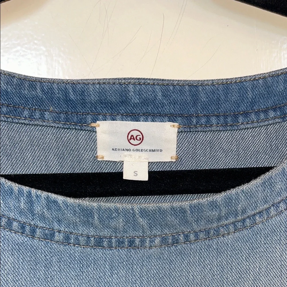 AG Adriano Goldschmied Light Blue Chambray Shift Dress - Picture 3 of 5
